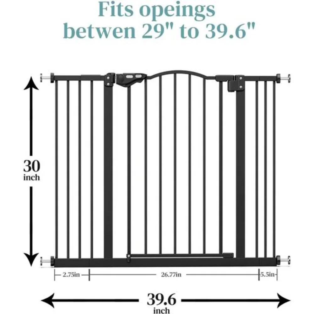 39.6” Dog Gate for Stairs & Doorways,30